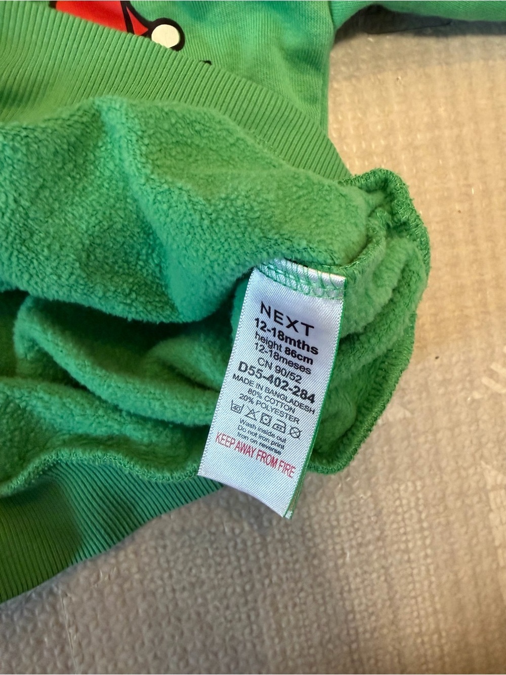 Next Direct Green Kids Christmas Character Sweatshirt - Picture 2 of 3